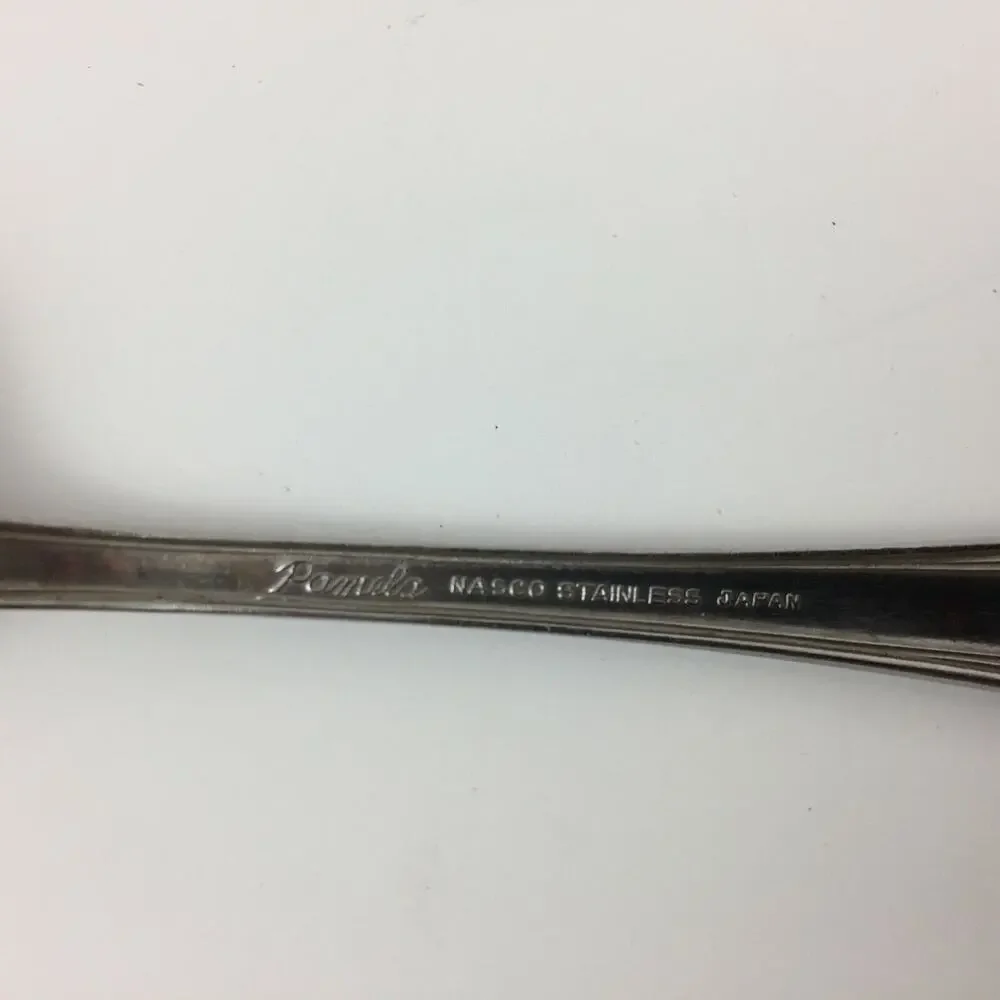 Vintage Nasco Pamela Pattern Stainless Flatware Japan Knife Spoon 17pcs